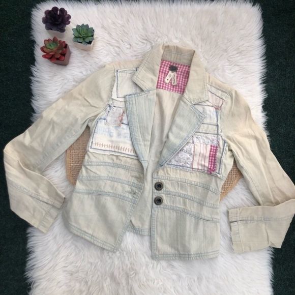 We the Free Distressed Patchwork Jacket - Picture 1 of 16